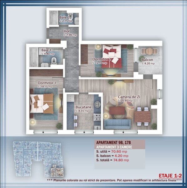 Titan, Theodor Pallady, apartament 3 camere avantajos,